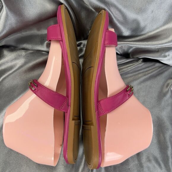 Franco Sarto Womens Jade Magenta Hot Pink Gold Flat Pool Slides‎ Shoes Size 7M - Picture 8 of 14